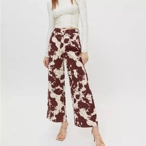 Urban Outfitters BDG brown cow print denim wide leg pant